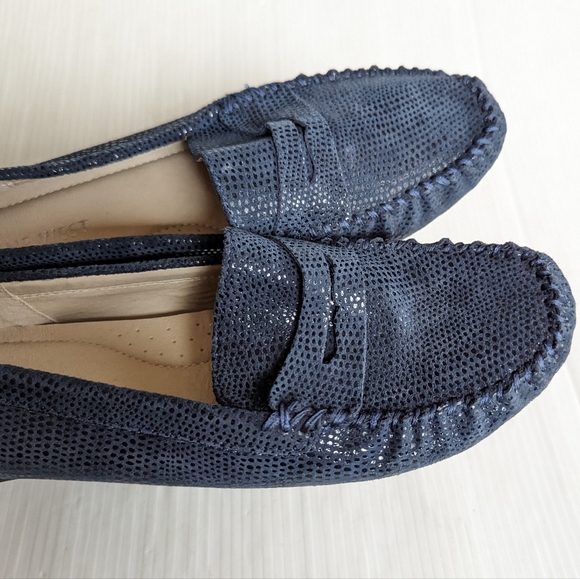 NINE WEST Hifiveff blue suede leather penny driving loafers - Picture 10 of 13